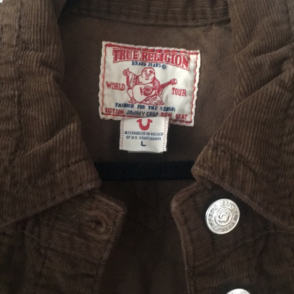 💎EUC💎 TRUE RELIGION Cropped Corduroy Jacket - Picture 2 of 6